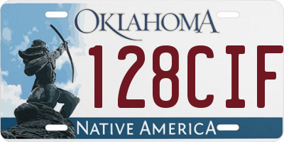 OK license plate 128CIF