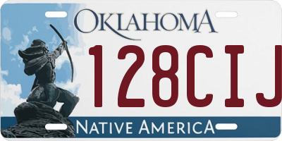 OK license plate 128CIJ