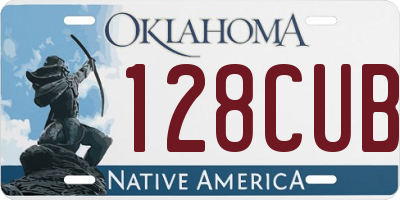 OK license plate 128CUB