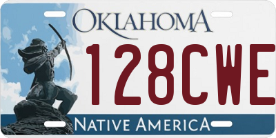 OK license plate 128CWE