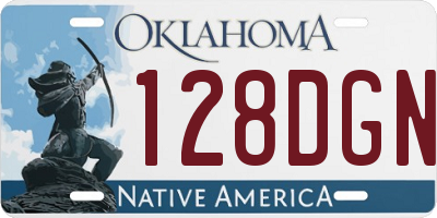 OK license plate 128DGN