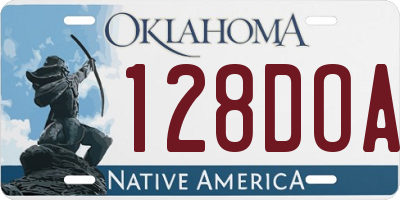 OK license plate 128DOA