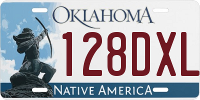 OK license plate 128DXL