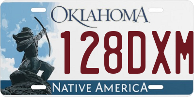 OK license plate 128DXM
