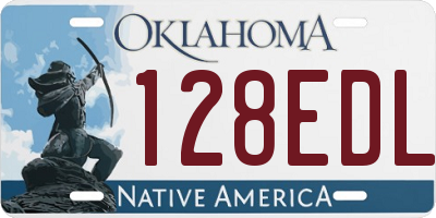 OK license plate 128EDL