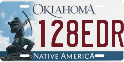 OK license plate 128EDR