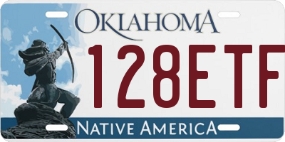 OK license plate 128ETF