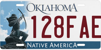 OK license plate 128FAE