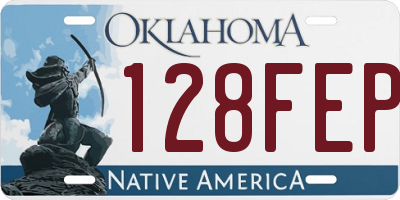 OK license plate 128FEP