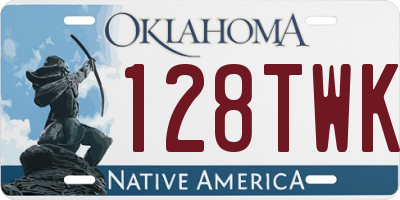 OK license plate 128TWK