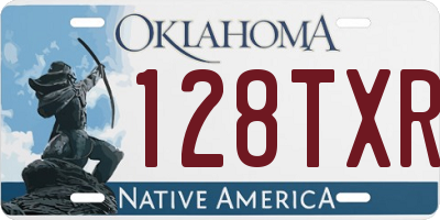 OK license plate 128TXR