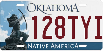 OK license plate 128TYI