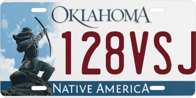 OK license plate 128VSJ