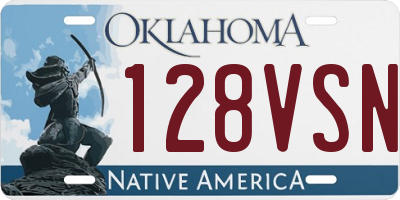 OK license plate 128VSN