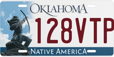 OK license plate 128VTP
