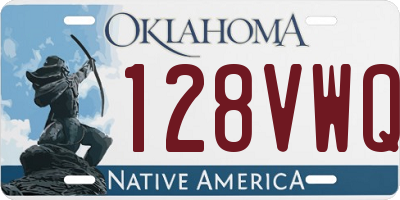 OK license plate 128VWQ