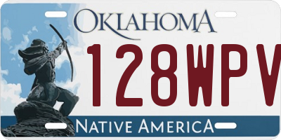 OK license plate 128WPV