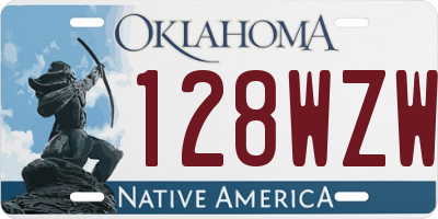 OK license plate 128WZW