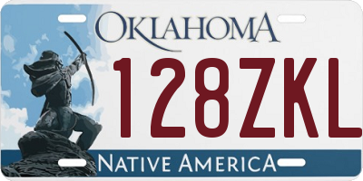 OK license plate 128ZKL