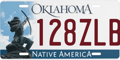 OK license plate 128ZLB