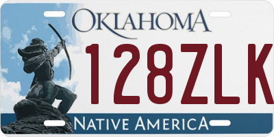 OK license plate 128ZLK