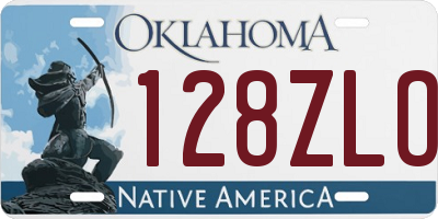 OK license plate 128ZLO