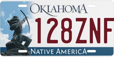OK license plate 128ZNF