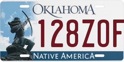 OK license plate 128ZOF