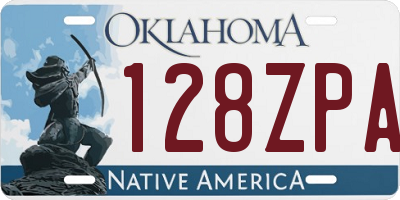 OK license plate 128ZPA
