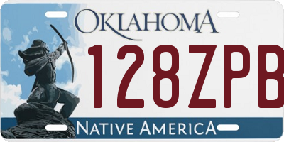 OK license plate 128ZPB