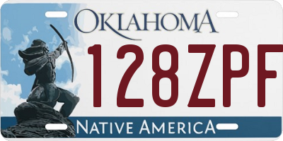 OK license plate 128ZPF