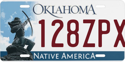 OK license plate 128ZPX