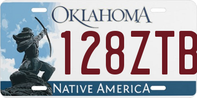 OK license plate 128ZTB