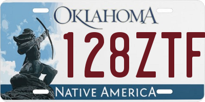 OK license plate 128ZTF