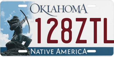 OK license plate 128ZTL