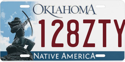 OK license plate 128ZTY