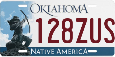 OK license plate 128ZUS