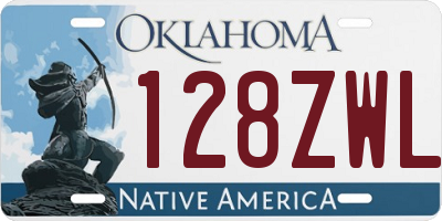 OK license plate 128ZWL