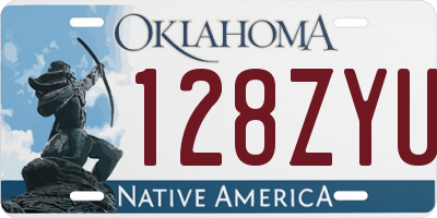 OK license plate 128ZYU