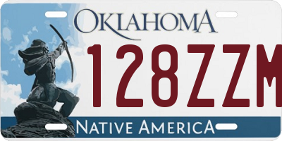 OK license plate 128ZZM