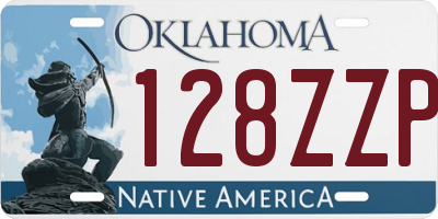 OK license plate 128ZZP