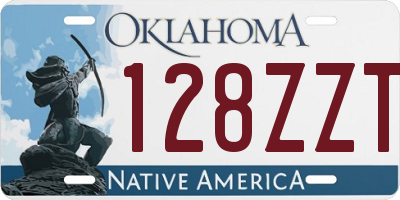 OK license plate 128ZZT