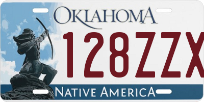 OK license plate 128ZZX