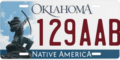 OK license plate 129AAB