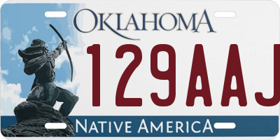 OK license plate 129AAJ