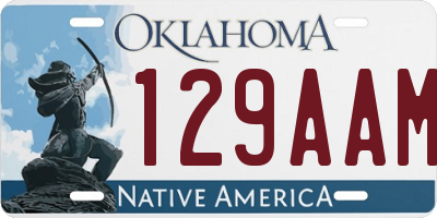 OK license plate 129AAM