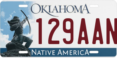 OK license plate 129AAN