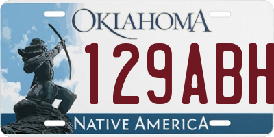 OK license plate 129ABH