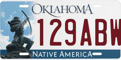 OK license plate 129ABW