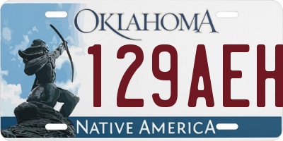 OK license plate 129AEH